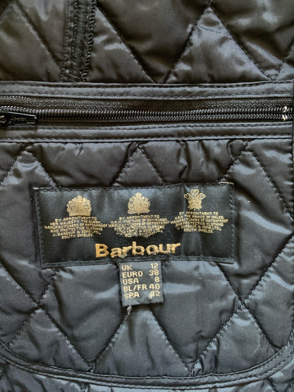 Barbour Womens Quilted Lightweight Jacket Black Medium - Picture 8 of 8